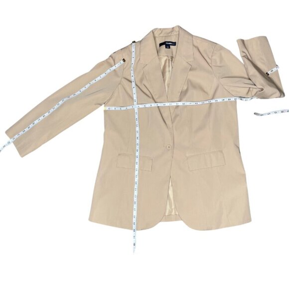 Denim 24/7 Women's Beige Classic Fit Blazer Single Breasted Career Office 12W - Picture 5 of 7